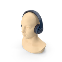 Blue Headphones On Mannequin's Head PNG & PSD Images
