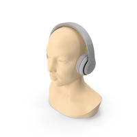 Grey Headphones On Mannequin's Head PNG & PSD Images