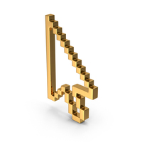 Golden Pixelated Arrow PNG & PSD Images