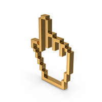 Hand Cursor Empty Gold PNG & PSD Images