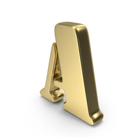 Stencil Font A Gold PNG & PSD Images