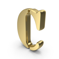 Stencil Font C Gold PNG & PSD Images