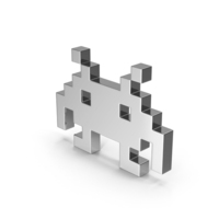Chrome Space Invaders PNG & PSD Images