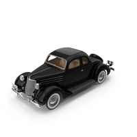 1936年通用V8轿跑车黑色PNG和PSD图像