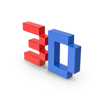Red & Blue Font Pixel 3D Text PNG & PSD Images