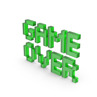 Green Pixel Font Game Over Text PNG & PSD Images