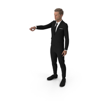 Man in Classic Suit Showing Finger PNG & PSD Images