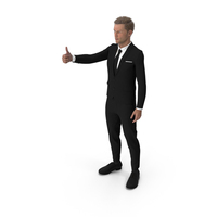 Man in Classic Suit Shows Good Gesture PNG & PSD Images