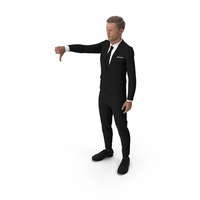 Man In Classic Suit Shows Negative Gesture PNG & PSD Images
