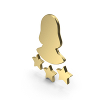 User Female 3 Star Rating Symbol Gold PNG & PSD Images