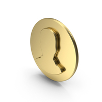 User with Circle Symbol Gold PNG & PSD Images