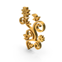 Gold Floral Elements PNG & PSD Images