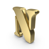 Stencil Font N Gold PNG & PSD Images