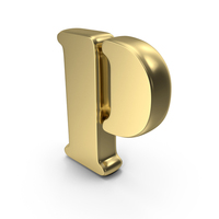 Stencil Font P Gold PNG & PSD Images