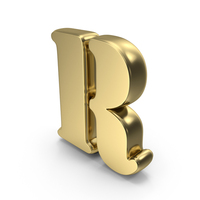 Stencil Font R Gold PNG & PSD Images