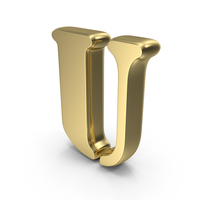 Stencil Font U Gold PNG & PSD Images