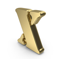 Stencil Font X Gold PNG & PSD Images