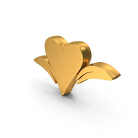 Gold Modern Heart Leaf Frame Element PNG & PSD Images
