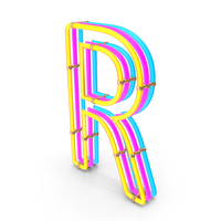 Steampunk Neon Alphabet Letter R PNG & PSD Images