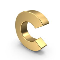 Gold Lowercase Alphabet C PNG & PSD Images
