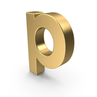Gold Lowercase Alphabet P PNG & PSD Images