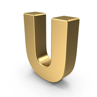 Gold Lowercase Alphabet U PNG & PSD Images