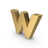 Gold Lowercase Alphabet W PNG & PSD Images