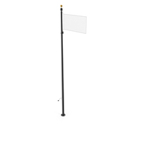 Flagpole Black Powder with White Flag PNG & PSD Images