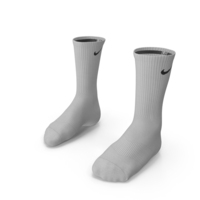 Long Socks Nike Grey on The Foot Standing PNG & PSD Images