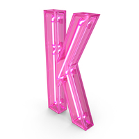 Pink Neon Letter K PNG & PSD Images