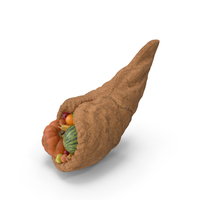 Brown Clay Cornucopia With Fruits PNG & PSD Images