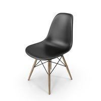 Black Eames Plastic Side Chair PNG & PSD Images