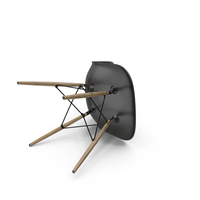 Fallen Black Eames Plastic Side Chair PNG & PSD Images