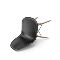 Eames Plastic Side Chair DSW Black Posed PNG & PSD Images