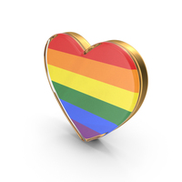 LBT Rainbow Heart Flag PNG & PSD Images