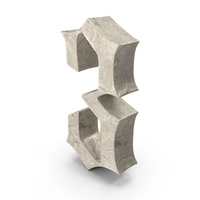 White Stone Number 3 PNG & PSD Images