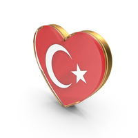 Turkish Heart Flag PNG & PSD Images