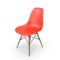 Eames Plastic Side Chair DSW Poppy Red PNG & PSD Images