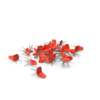 Eames Plastic Side Chair DSW Poppy Red Multi Posed PNG & PSD Images