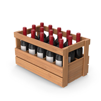 Wooden Wine Crate With Wine Bottles PNG & PSD Images