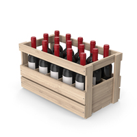Wooden Crate With Wine Bottles PNG & PSD Images