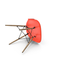 Eames Plastic Side Chair DSW Poppy Red Posed PNG & PSD Images