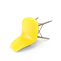 Yellow Fallen Eames Plastic Side Chair PNG & PSD Images