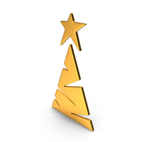黄金圣诞树符号PNG和PSD图像