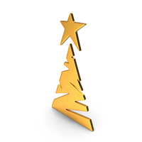 Gold Christmas Tree Symbol PNG & PSD Images