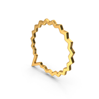 Gold Round Speech Bubble Symbol PNG & PSD Images