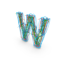 Color Wire Letter W PNG & PSD Images