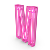 Pink Neon Letter M PNG & PSD Images