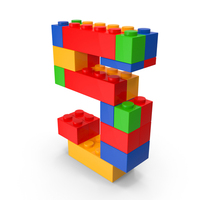 Toy Brick Number 5 PNG & PSD Images