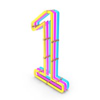 Steampunk Neon Number 1 PNG & PSD Images